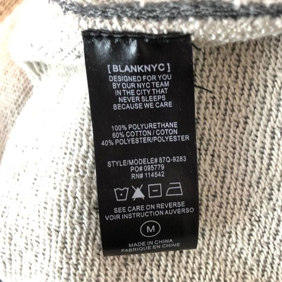 Blank NYC Drape Knit Shawl Collar Faux Leather Sleeve Moto Jacket Size Medium - Picture 10 of 12